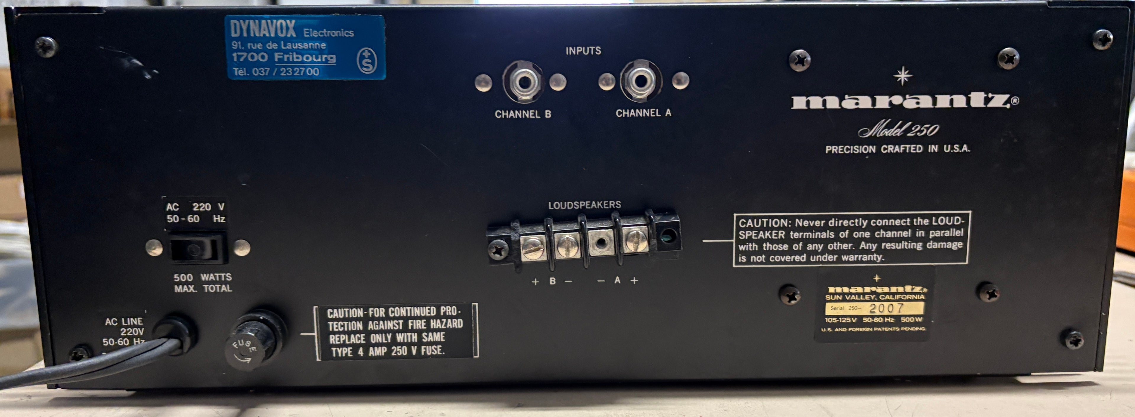 Marantz 250 Power Stereo Amplifier